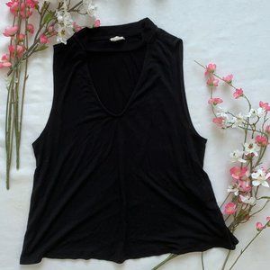 Garage Black Top Chest Cut Out with Choker
